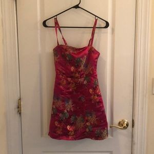 UO pink jacquard print mini dress